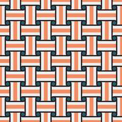 Geometric Weave Seamless Pattern Illustration of Interlaced Stripe Element