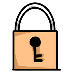 lock icon isolated on transparent background.