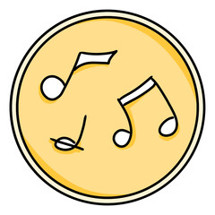 Musical Note isolated on transparent background.