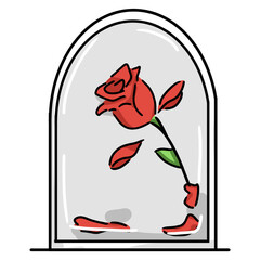 rose icon isolated on transparent background.