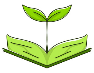 Green Book Icon isolated on transparent background.
