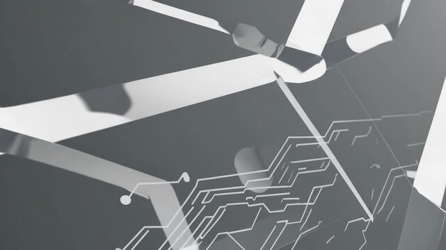 white abstract background geometric, light gray accents, minimalist, symbolizing technology, cyber security