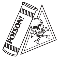 Danger warning symbol skull and crossbones vector
