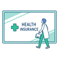 Doctor with health insurance sign medical healthcare