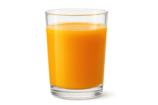 Refreshing orange juice filling a glass, creating a vibrant and healthy image with transparent background