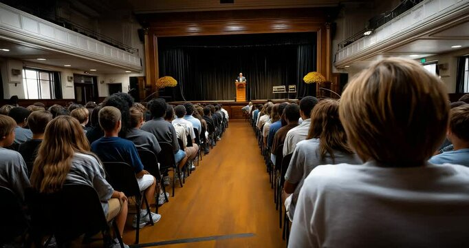 School Assembly in Auditorium