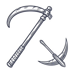 Sickle and scythe tool farming agriculture