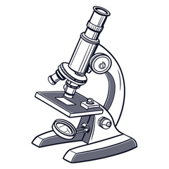Vintage Microscope Illustration scientific instrument