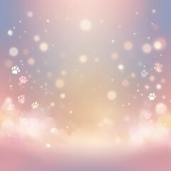 Obraz premium Softhued bokeh background featuring paw prints and ethereal light effects