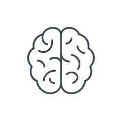 A simplified brain design representing intelligence and mental health, ideal for science, education, and wellness applications.