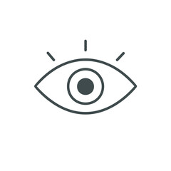 Minimalist eye graphic symbolizes vision, insight, and observation for modern branding or web design projects that need a clean aesthetic.