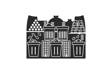 Fototapeta premium Waste Dump icon silhouette vector illustration