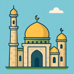 A cartoon illustration of a mosque.