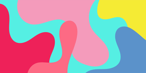 summer poster and cards set with Colorful liquid and fluid background for summer collection, abstract waves banner for spring or holiday, cover, ads promo, web, with copy space for text.