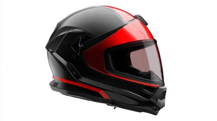 Sleek Red and Black Motorcycle Helmet for Safety and Style