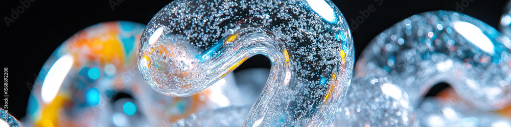 Aufkleber translucent sculptures with internal bubbles and color variations
