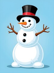 Classic Snowman with Top Hat