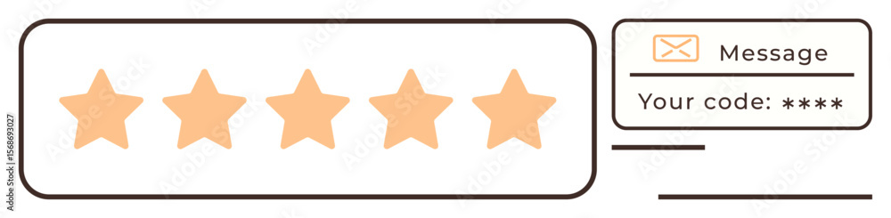 Poster five-star rating displayed alongside text box for user code entry and message field. ideal for custo