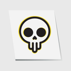 A black skull and crossbones icon with bones, a classic symbol of danger and death, perfect for Halloween or pirate-themed designs