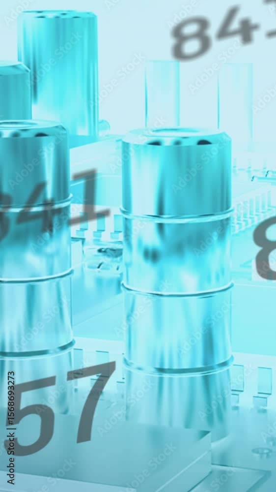 Poster animation of changing black numbers over a blue microprocessor