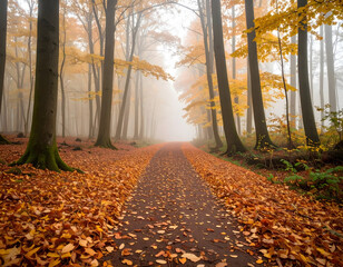 Fototapeta premium path in the autumn forest