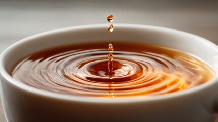 Tea drop in a cup