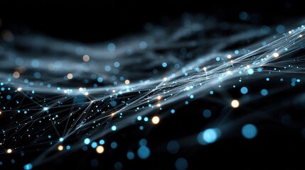 Abstract Network Connection with Glowing Nodes