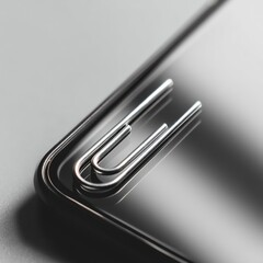 Macro Shot of Steel Paperclip
