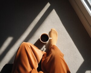 Relaxing Coffee Break in Sunlight