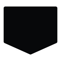 Black Curved Square Label, Vector Template for Logos or Tags