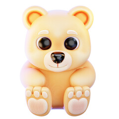 Cute 3D Teddy Bear Toy Icon for Kids – Ideal for Educational Apps, Games, UI/UX Dashboards, Toy Stores, Streaming, Print & Mobile Platforms
