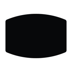 Minimalist Shield Label, Blank Curved Vector Badge Design