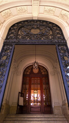 Salta colonial architecture and Central Plaza of 9 of July Plaza 9 De Julio in historic city center.