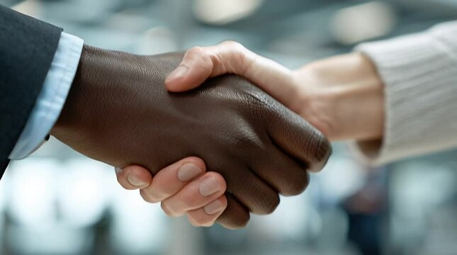 Business handshake agreement: diverse partnership and successful collaboration concept image