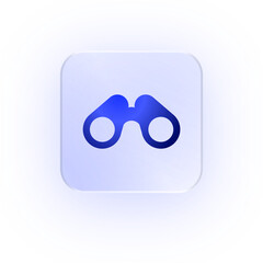 Glassmorphism Icon Binoculars Search Icon Search Tool Soft Shadow Glassmorphic Find Icon Explorer Icon Discovery Icon View Icon Distance View Observation Icon Scout Icon