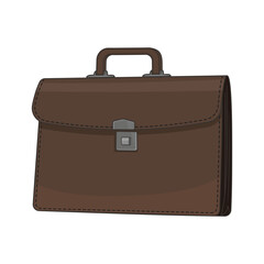 Leather office bag. Vector design