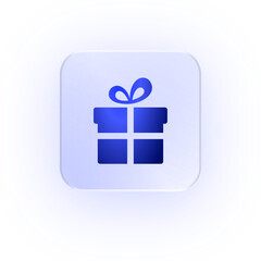 Glassmorphism Icon Gift Present Icon Present Icon Soft Shadow Glassmorphic Box Icon Surprise Icon Wrapped Gift Celebration Icon Birthday Icon Ribbon Icon Holiday Gift