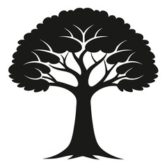 Kapok Tree vector silhouette illustration isolated on white background