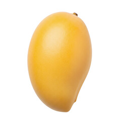 Ripe yellow mango fruit isolated on transparent background