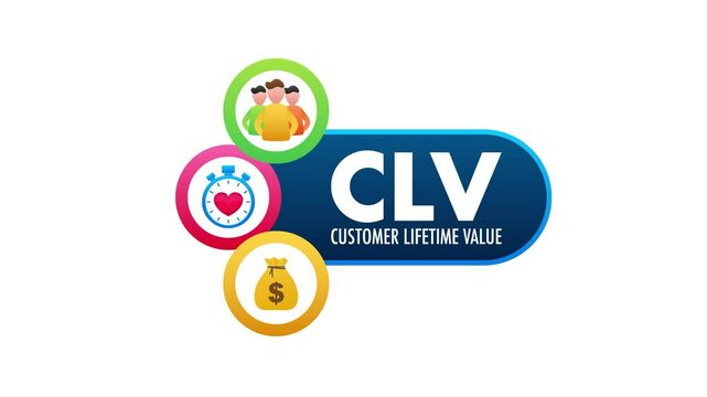 Customer lifetime value clv marketing symbol with white and green screen