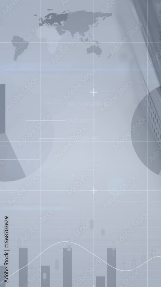 Poster animation of financial data processing over payment terminal
