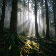 Obraz premium morning in the woods