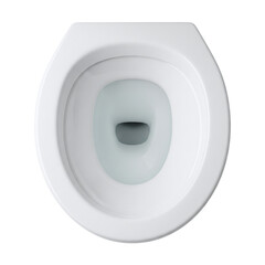 Top view of clean white toilet bowl