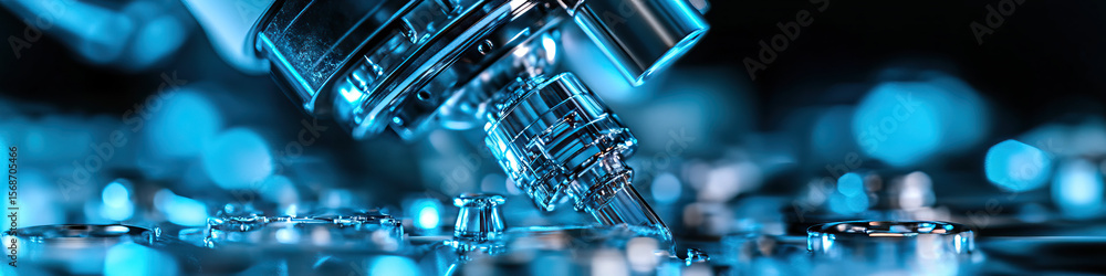 Poster close-up of precision instrument and reflective components