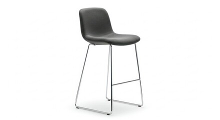 Dark gray bar stool with chrome legs
