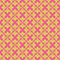 Classical luxury old fashioned seamless yellow damask floral pattern on pink background. for Elegant  Textile Design
