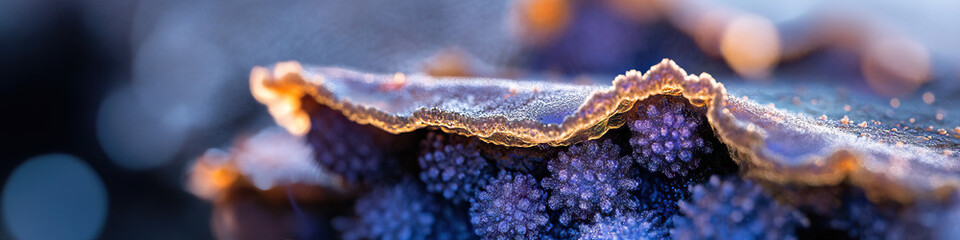 Fototapeta premium Close-up Photograph of Frost-Covered Fungus on Textured Surface