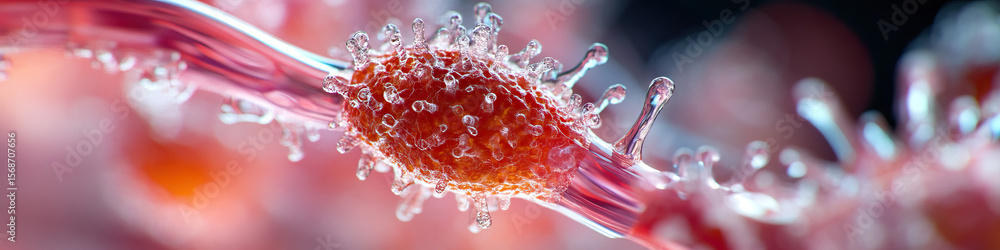 Poster microscopic image of cell attached to tubular structure