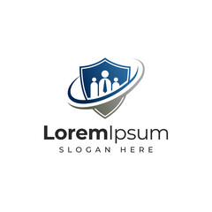 Staff Employee Shield Protection Worker Insurance Logo Design