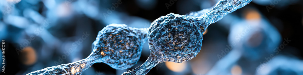 Poster microscopic image of interconnected cellular structures